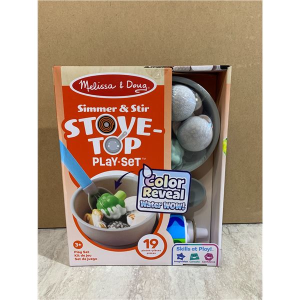 Melissa & Doug Simmer & Stir Stove Top Play Set Color Reveal 19 Pcs