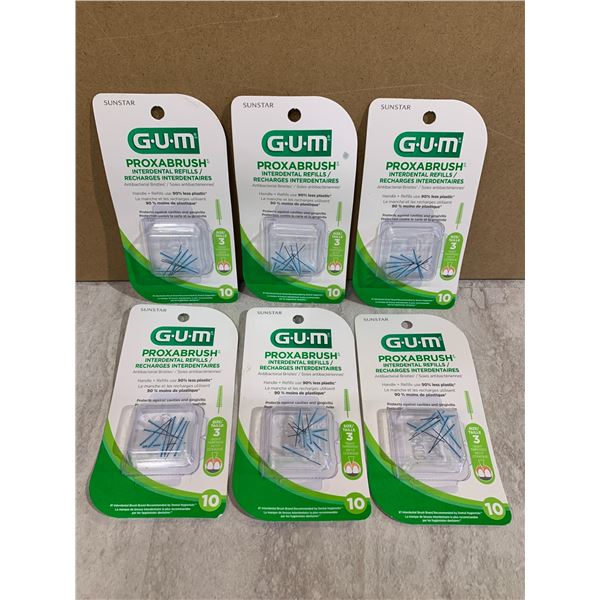Lot of 6 Gum Proxabrush Size 3 10 Per Pack