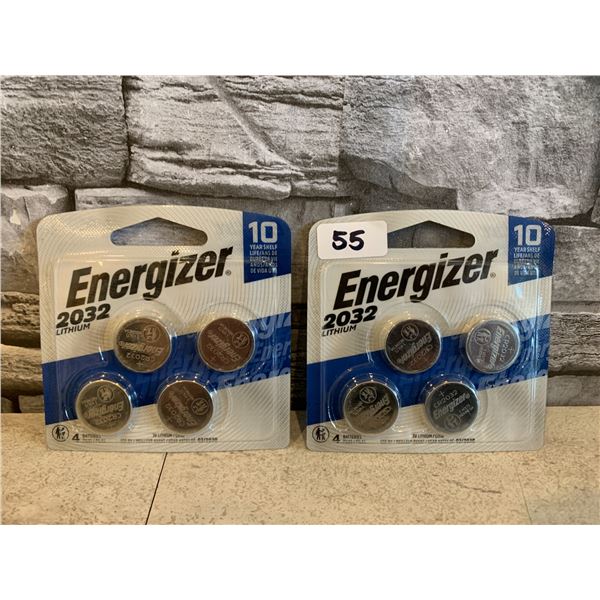 Lot of 2 Energizer Batteries 2032 Lithium 4 Pack