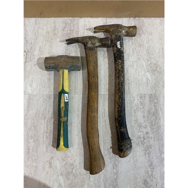 Lot of 3 Hammers 2 Claw 1 Sledge