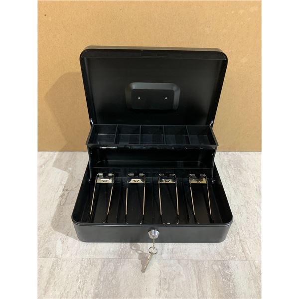 Black Cash Box With Lock And Keys