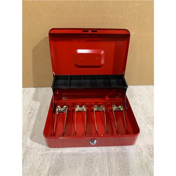 Red Cash Box With Lock No Keys