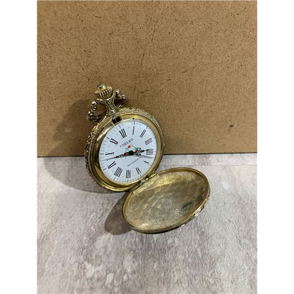 Uselko Pocket Watch With Hunting Dogs on Front Vintage Siskiyou Buckkle Company