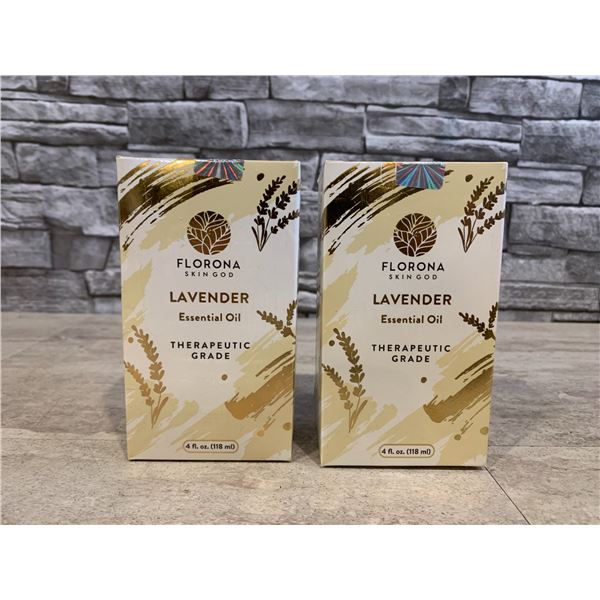 Lot of 2 FLORONA Skin God - Lavender Essential Oil - 2x 4oz