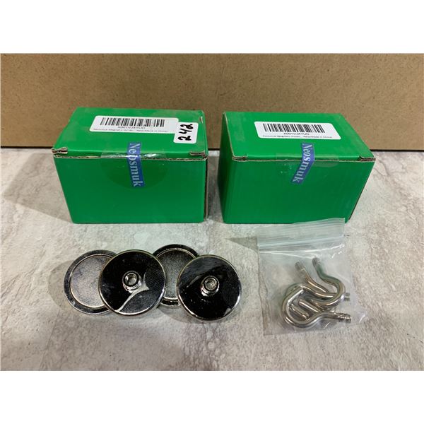 2 Packs of 4 - Neosmuk Magnetic Hooks - 100lb