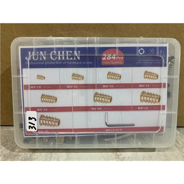 Junchen 284 Pcs Steel Threaded Inserts for Furniture