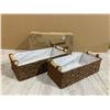 Image 1 : NAVARIS 2 x Natural Paper Rope Storage Baskets With Handle