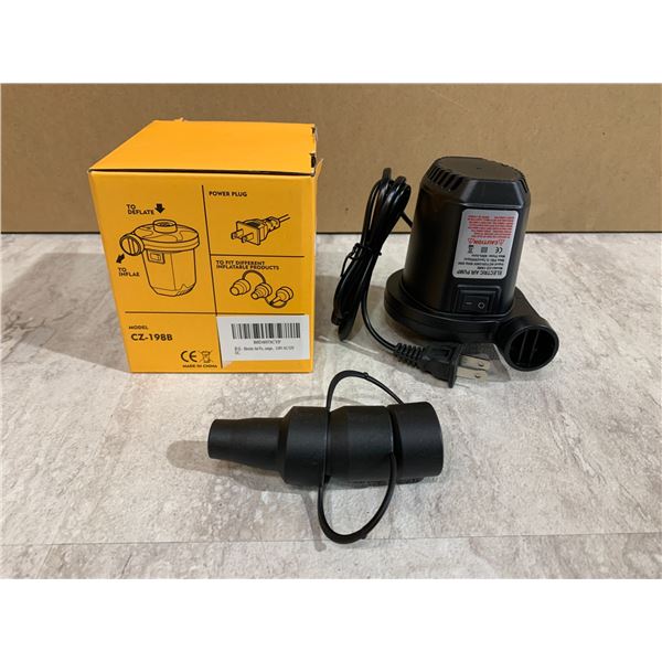 Portable Quick Fill Electric Air Pump w/ 3 Attachment Nozzles