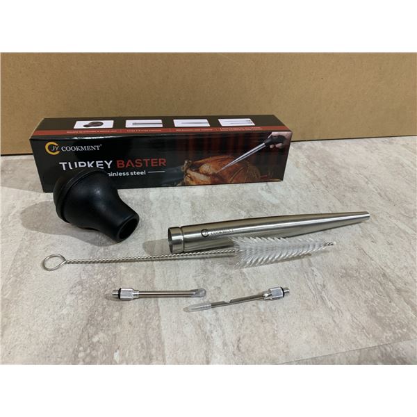 Lot of 2 JY Cookment Turkey Basters - 304 Stainless Steel
