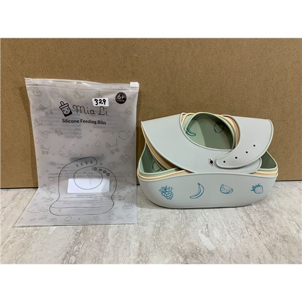 Mia Li Silicone Baby Bibs - 3 Pcs - Waterproof - Unisex