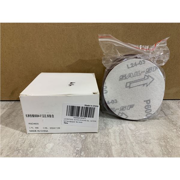 50 Pcs Sanding Discs - 4 Inch - Hook & Loop Sandpaper - 600 Grit