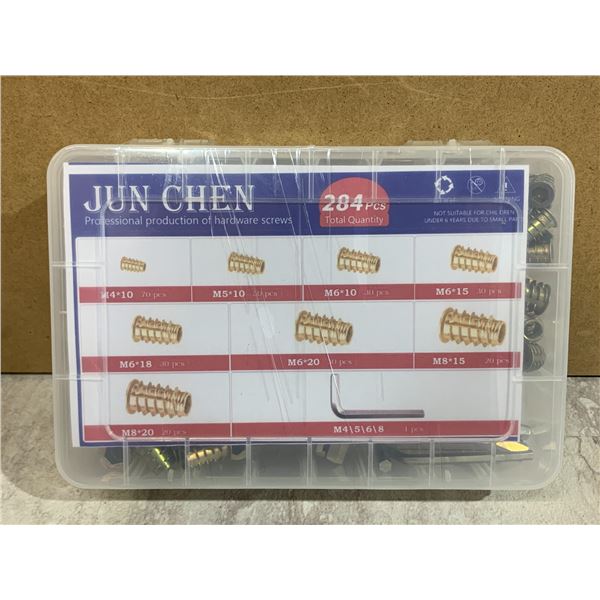 Junchen 284 Pcs Steel Threaded Inserts for Furniture