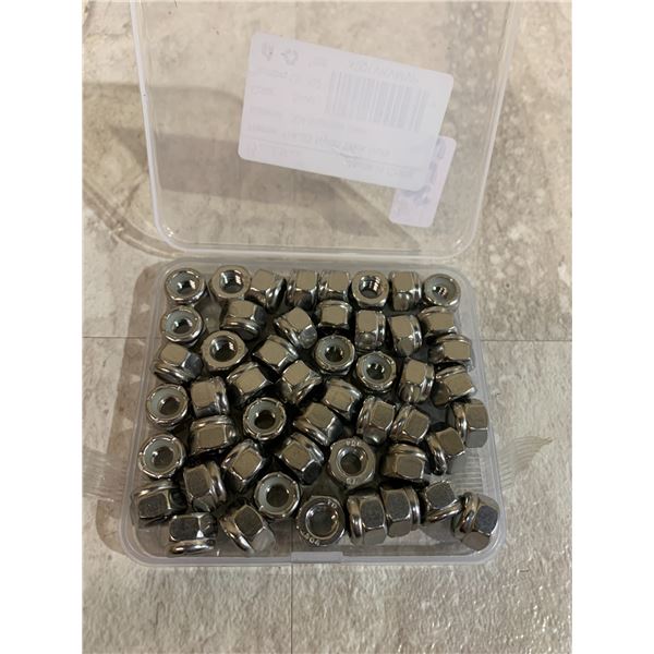 50 Pcs 1/4-20 Nylon Inserted Self Locking Nuts - 304 Stainless Steel