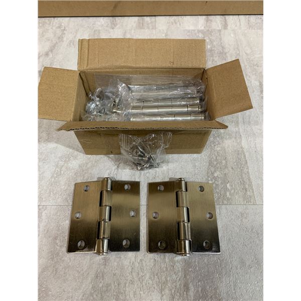 12 Pack of 3 Inch Loaded Hinges - Brushed Nickel Door Hinges