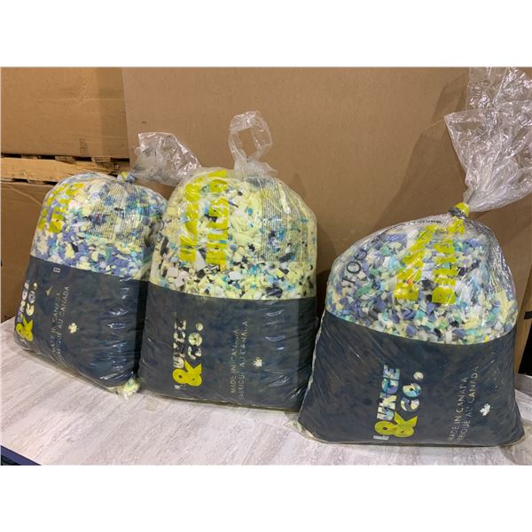 Lot of 3 Big Bags of Lounge & Co Foam Beads For Bean Bag Chairs Or Arts and Crafts