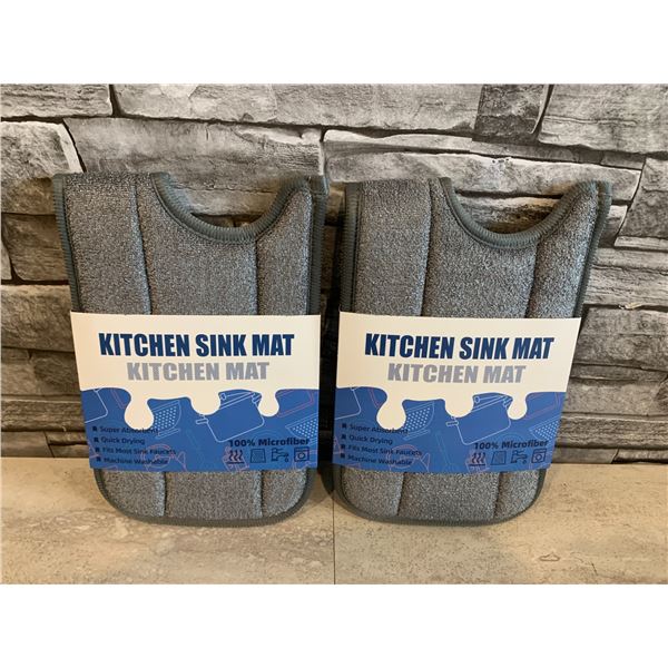 2 Pack of Kitchen Sink Mats - 100% Microfiber