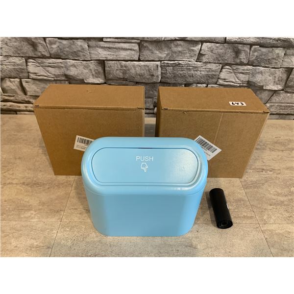 Lot of 2 Car Garbage Cans Blue
