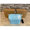 Image 1 : Lot of 2 Car Garbage Cans Blue