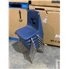Image 1 : Lot of 6 Blue Pastic and Steel School Chairs