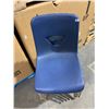 Image 2 : Lot of 6 Blue Pastic and Steel School Chairs