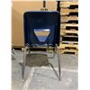 Image 4 : Lot of 6 Blue Pastic and Steel School Chairs