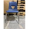 Image 6 : Lot of 6 Blue Pastic and Steel School Chairs