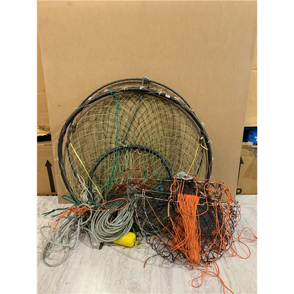 Lot of Ocean Fishing Supplies - Crab & Prawn Nets