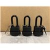 Image 1 : Pack of 3 Indoor / Outdoor Padlocks w/Keys