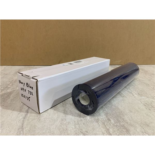 Navy Blue 12 inch x 25 ft Iron On Vinyl - Navy Blue HTV - Compatible with Cricut