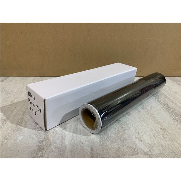 Black 12 inch x 15 ft Iron On Vinyl - Black HTV - Compatible with Cricut