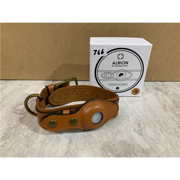 ALBION AirTag Dog Collar - Genuine Leather - Size Large