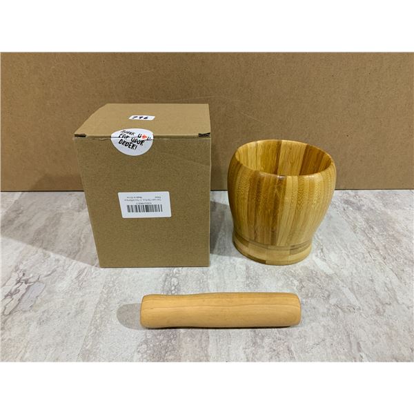Natural Bamboo Mortar Pestle