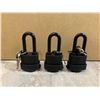 Image 1 : Pack of 3 Indoor / Outdoor Padlocks w/Keys