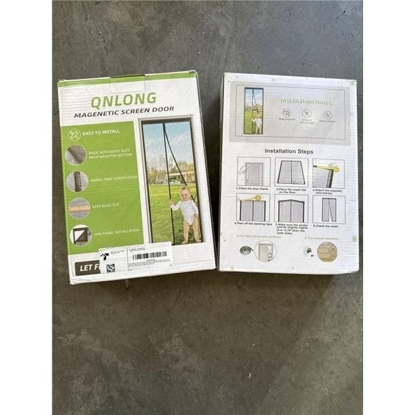 2 NEW MAGIC MESH EASY INSTAL ONE PANEL MAGNEITC BUG SCREENS, FITS UP TO 38X82 INCH DOORWAYS, INSTAL 