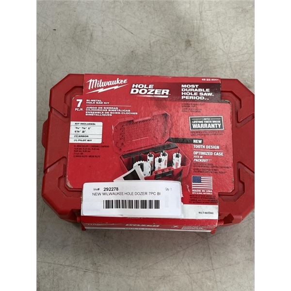NEW MILWAUKEE HOLE DOZER 7PC BI METAL SET
