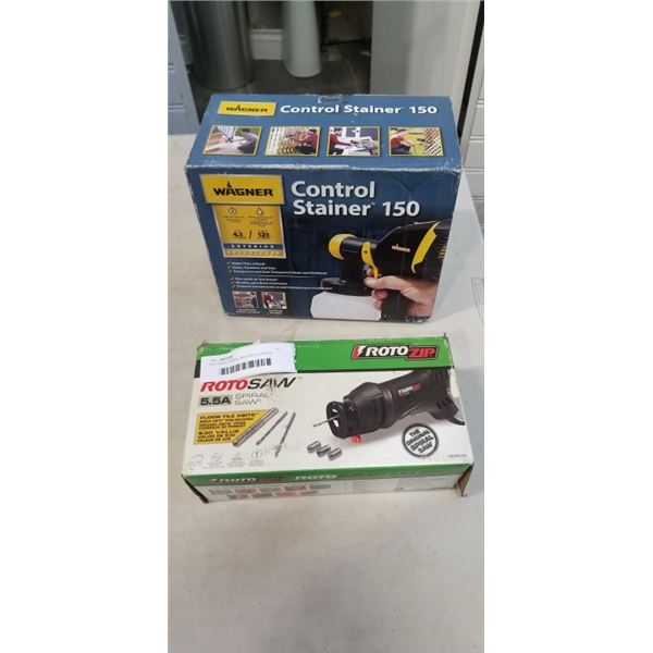ROTOSAW SPIRAL SAW AND CONTROL STAIN SPRAYER