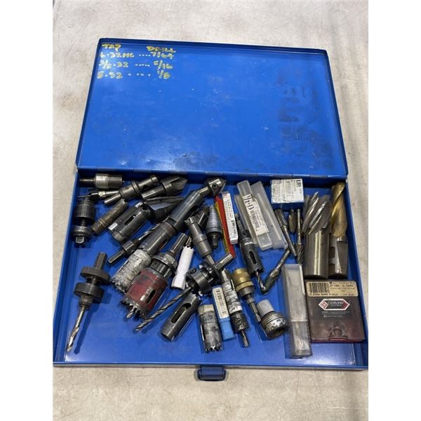 METAL CASE OF HOLE SAWS AND DRILL BITS