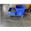 Image 1 : 2 TOTES OF ASSORTED WEIGHT PLATES AND DUMBELL AND CURL BARS