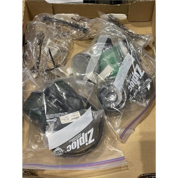 ASSORTED GOGGLES, RESPIRATOR, EAR PROTECTION ETC