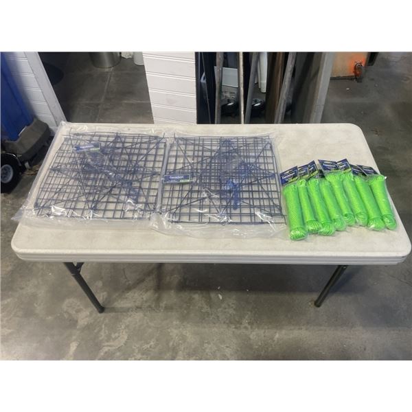 2 NEW DANIELSON 16 INCH STAR CRAB TRAPS AND 8 SETS OF 48 FT TRAP LINE
