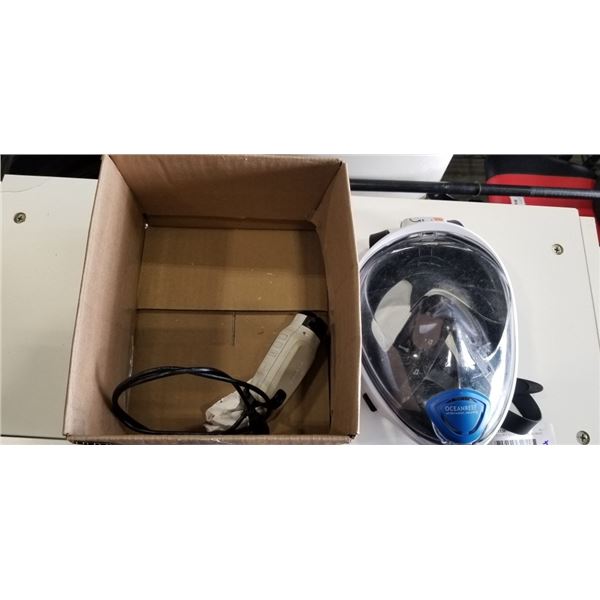 OCEAN REEF SNORKEL MASK AND GARMIN VIRB ACTION CAMER WITH CABLE