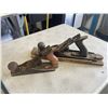 Image 4 : 2 ANTIQUE WOOD PLANES, LEVEL, PAPPER CUTTER AND ASSORTED HOUSEHOLD ITEMS