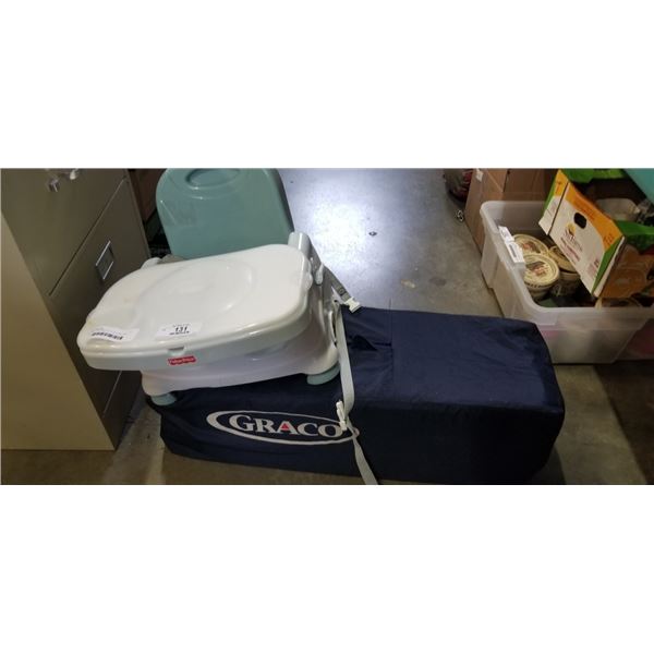 GRACO PORTABLE PLAY PEN AND CHILD BOOSTER SEAT WITH TRAY