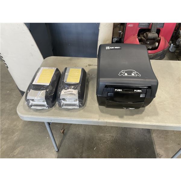 PAPER TOWL DISPENSER AND 2 SOAP DISPENSERS