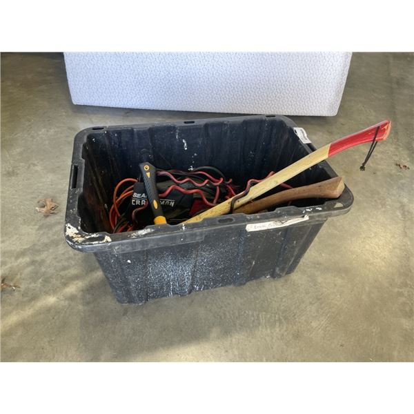 TOTE OF TOOLS AND AXES