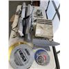 Image 1 : LOT OF TOOLS, SAW BLADES, ANVIL, ETC
