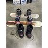 Image 1 : 2 YOUTH SNOWBOARD SET UPS AND EXTRA SET OF BOOTS
