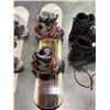 Image 2 : 2 YOUTH SNOWBOARD SET UPS AND EXTRA SET OF BOOTS