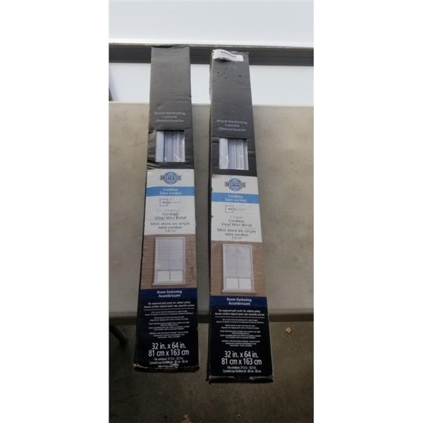 2  ROOM DARKENING CORDED BLINDS 32x64"