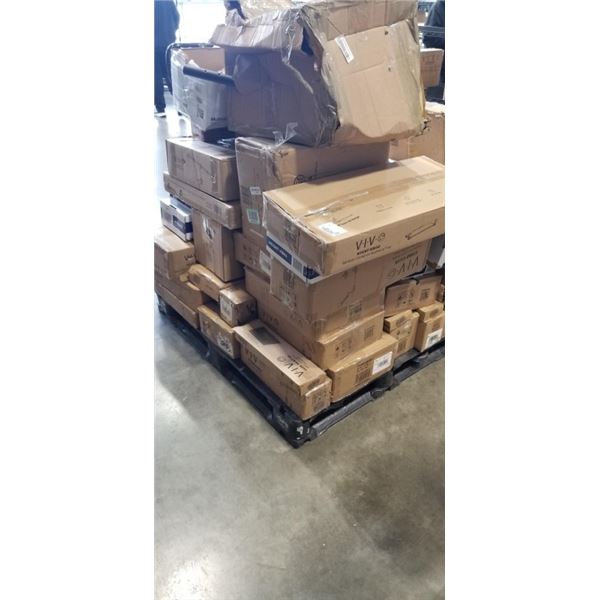 PALLET OF VIVO MOUNTS CLAMP ON TRAYS AND RETURNED ITEMS